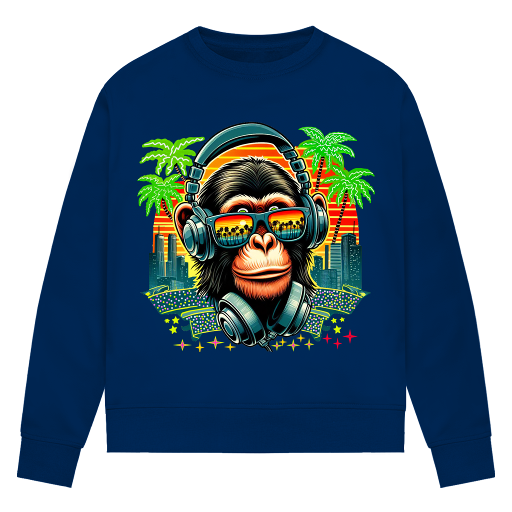 Damen Premium Bio Sweatshirt Monkey with Headset