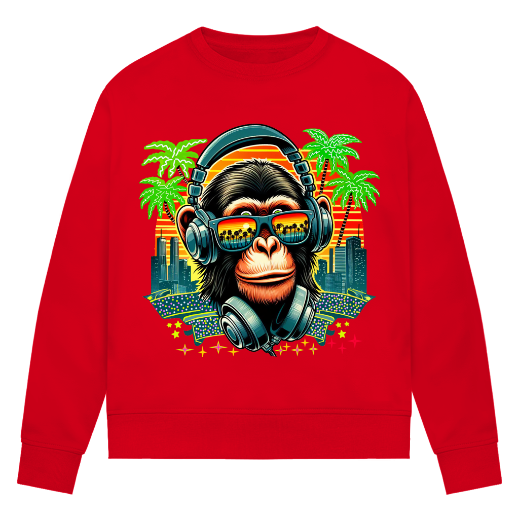 Damen Premium Bio Sweatshirt Monkey with Headset