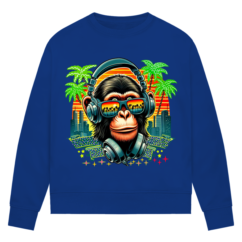 Damen Premium Bio Sweatshirt Monkey with Headset