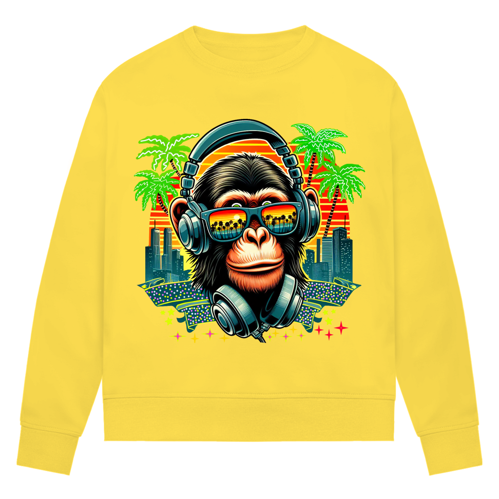 Damen Premium Bio Sweatshirt Monkey with Headset