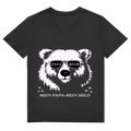 Herren Premium Bio V-Neck T-Shirt PAPA BEAR