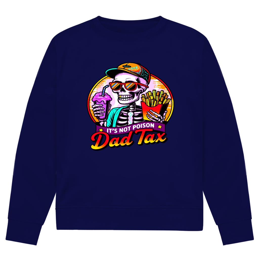 Herren Premium Bio Sweatshirt Skelett Dad Tax