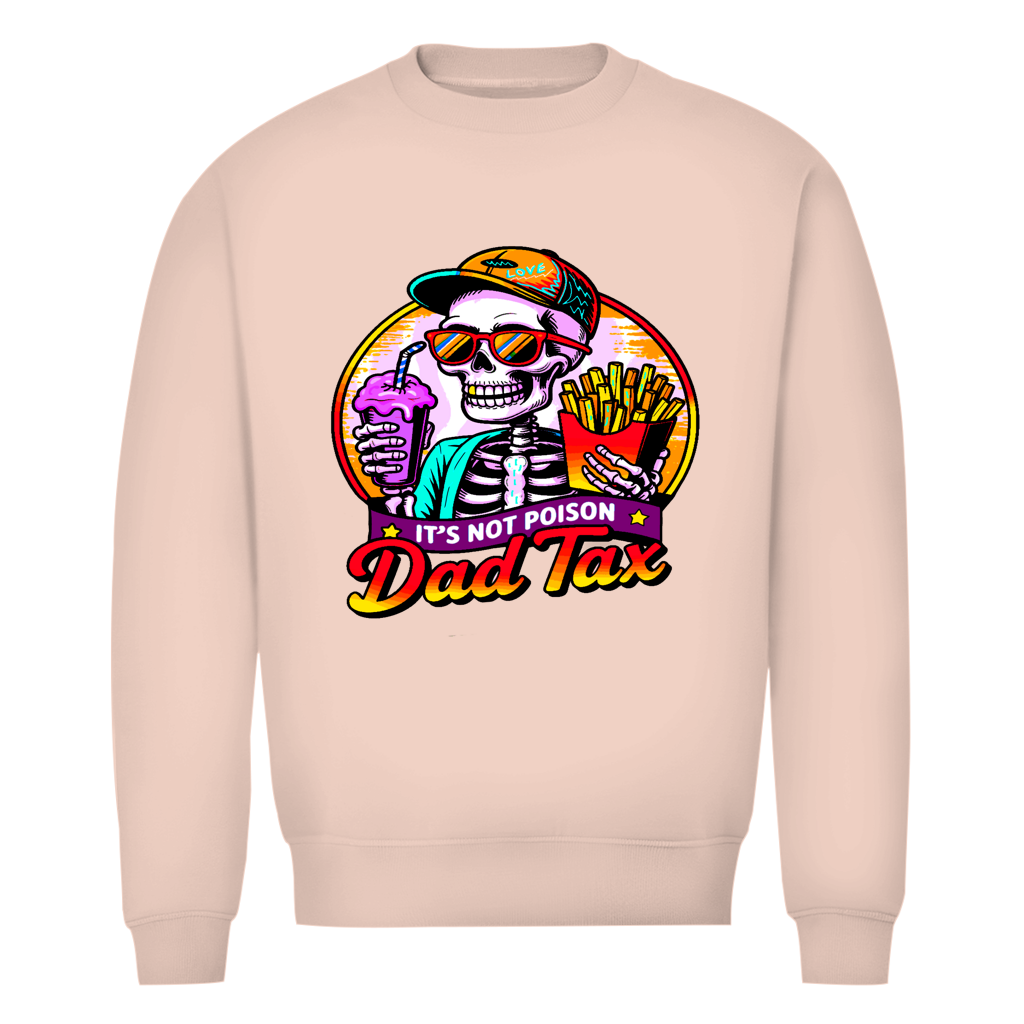 Herren Premium Bio Sweatshirt Skelett Dad Tax
