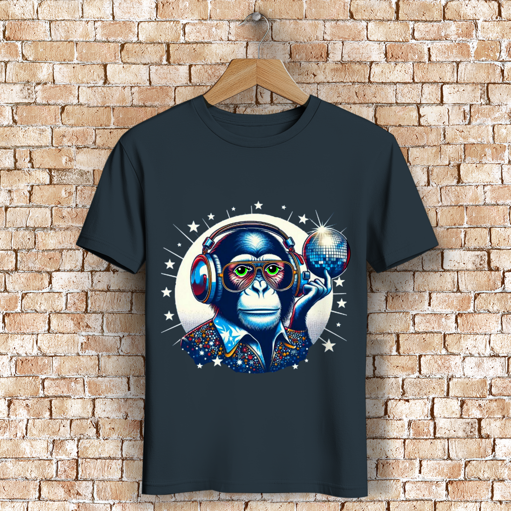 Herren Premium Bio T-Shirt Disco King Monkey