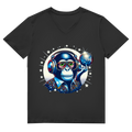 Herren Premium Bio V-Neck T-Shirt Disco King Monkey