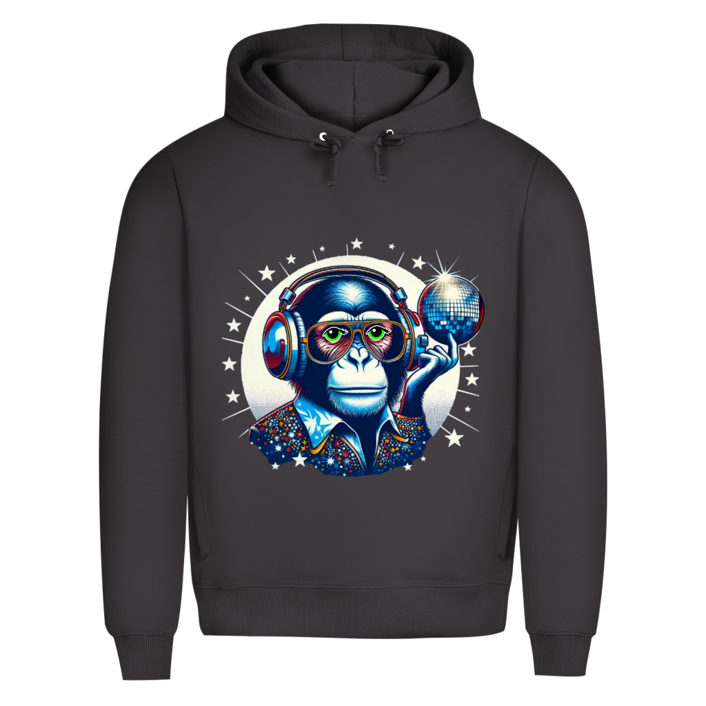 Herren Premium Bio Hoodie Disco King Monkey