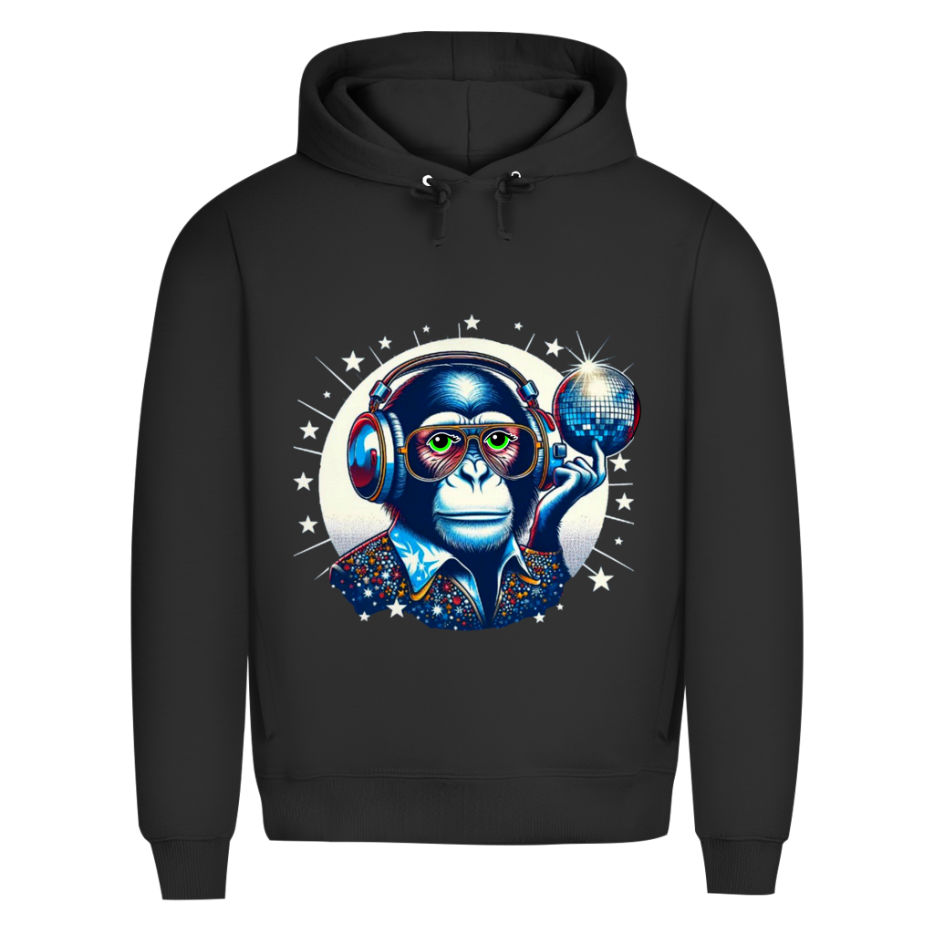 Herren Premium Bio Hoodie Disco King Monkey