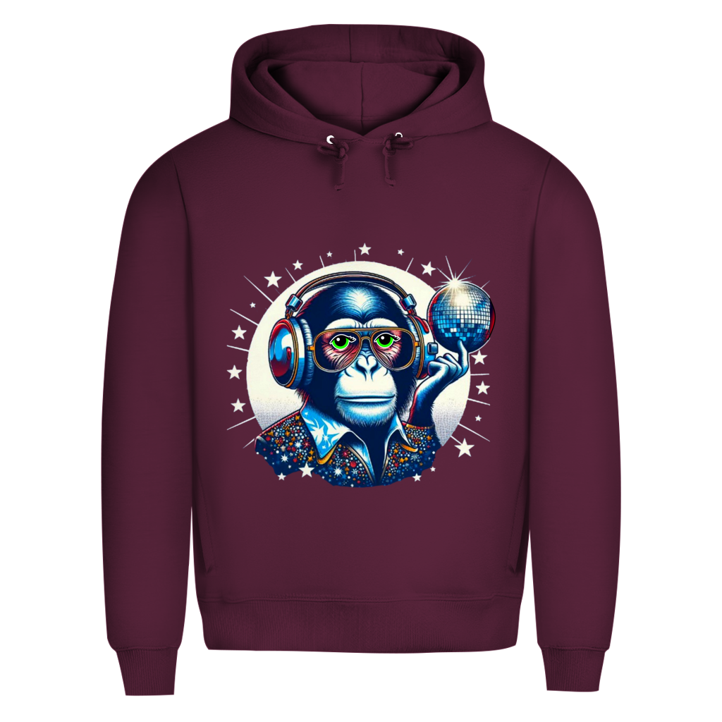 Herren Premium Bio Hoodie Disco King Monkey
