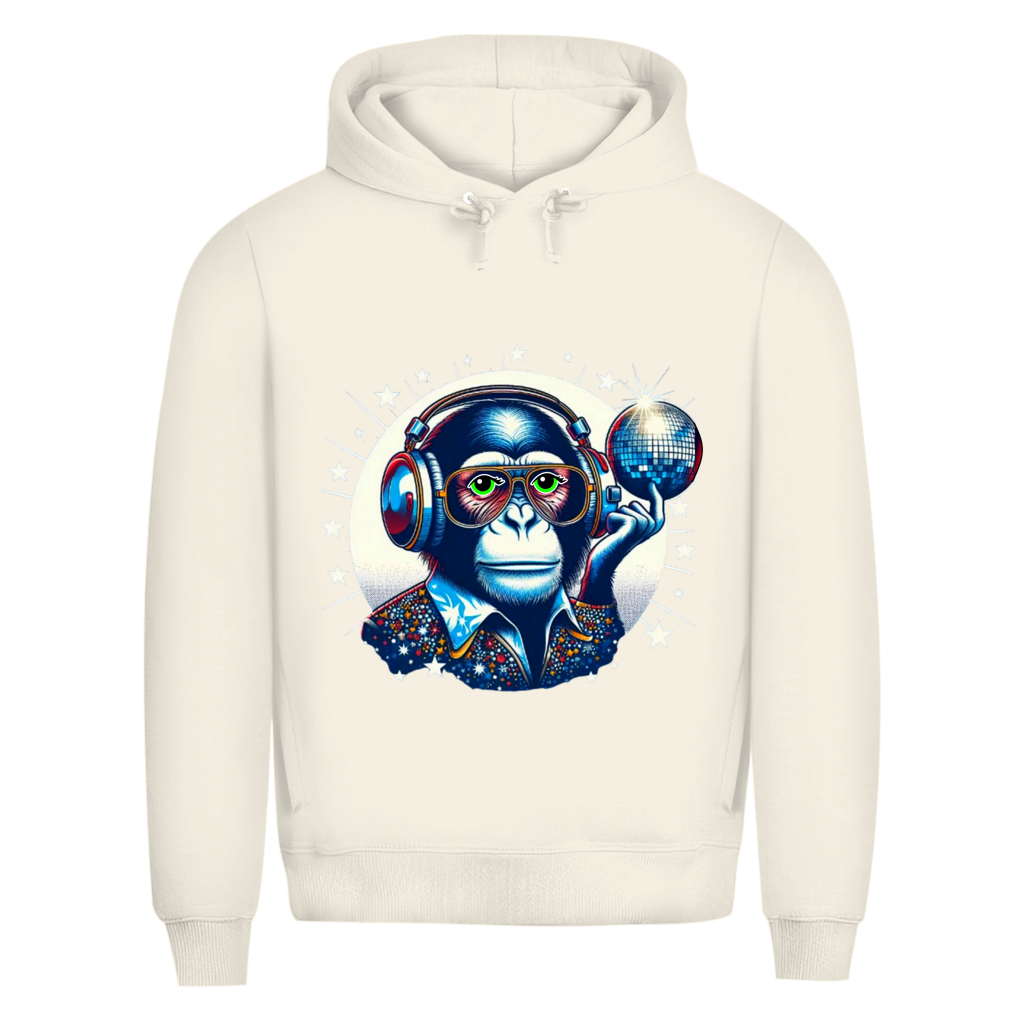 Herren Premium Bio Hoodie Disco King Monkey