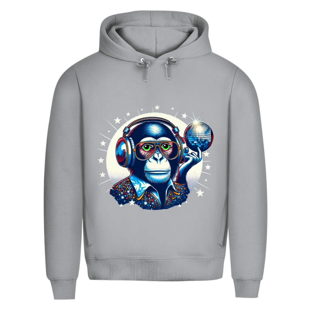 Herren Premium Bio Hoodie Disco King Monkey