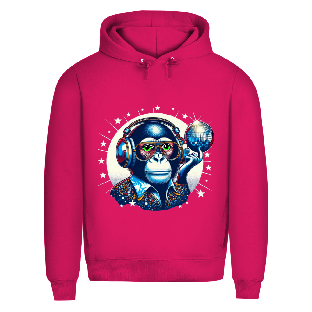 Herren Premium Bio Hoodie Disco King Monkey