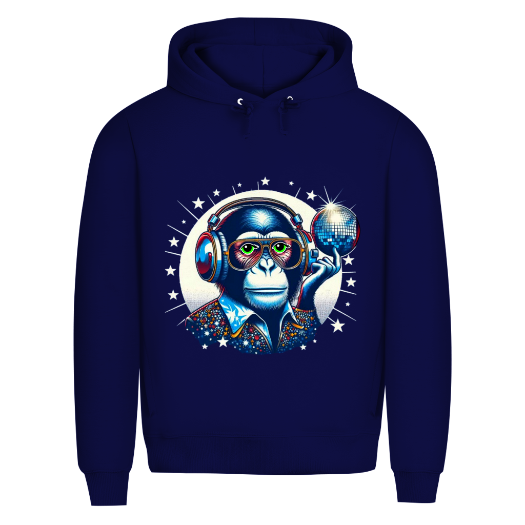 Herren Premium Bio Hoodie Disco King Monkey