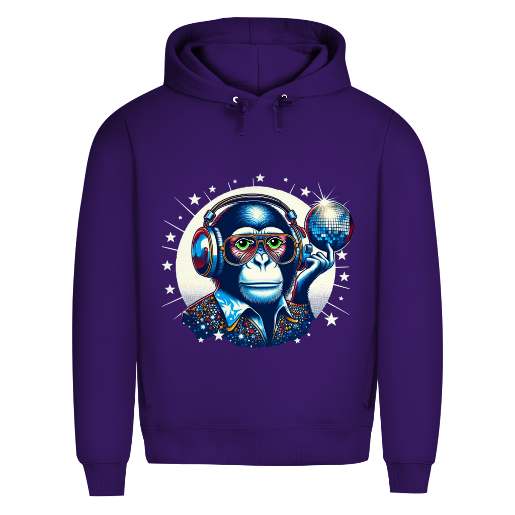 Herren Premium Bio Hoodie Disco King Monkey