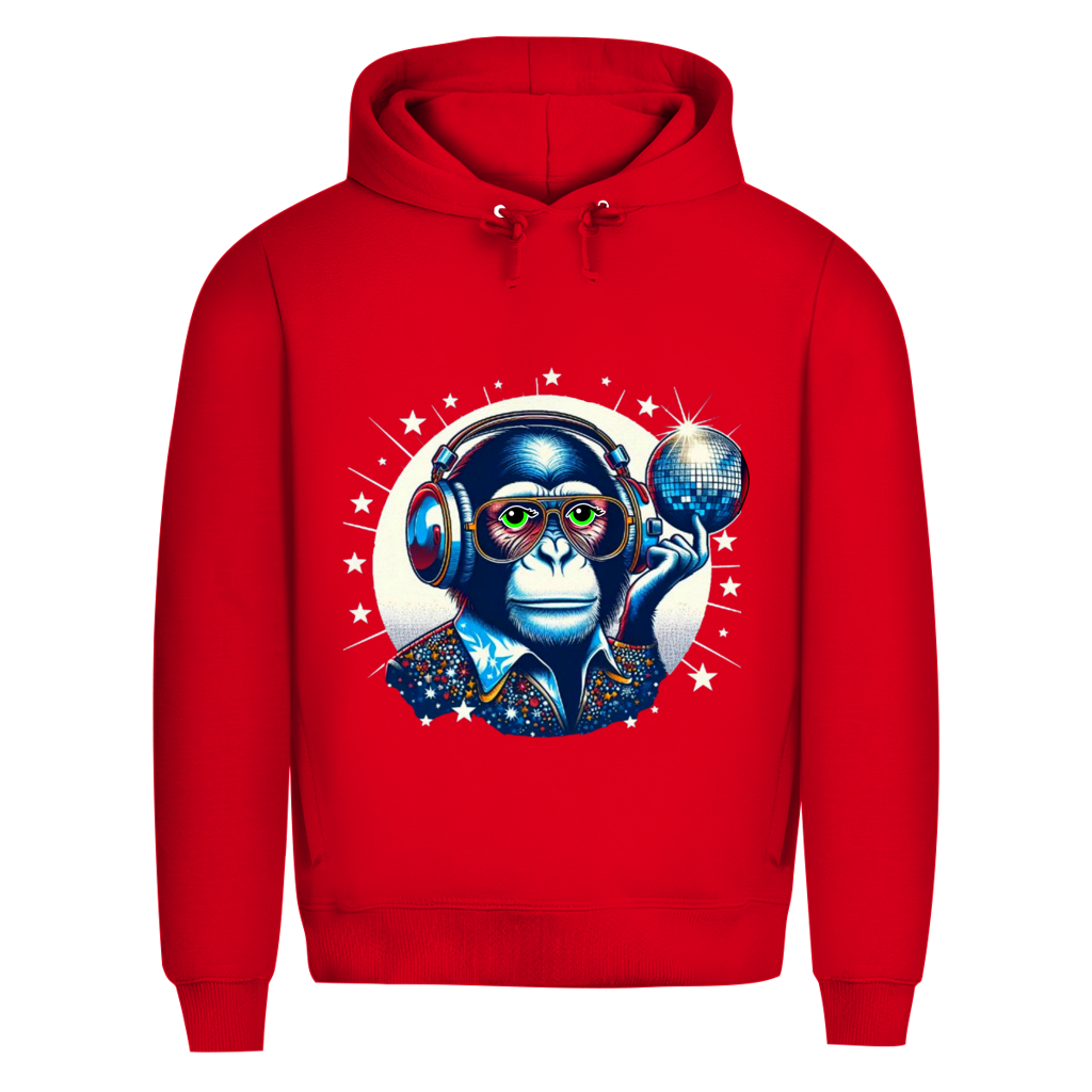 Herren Premium Bio Hoodie Disco King Monkey