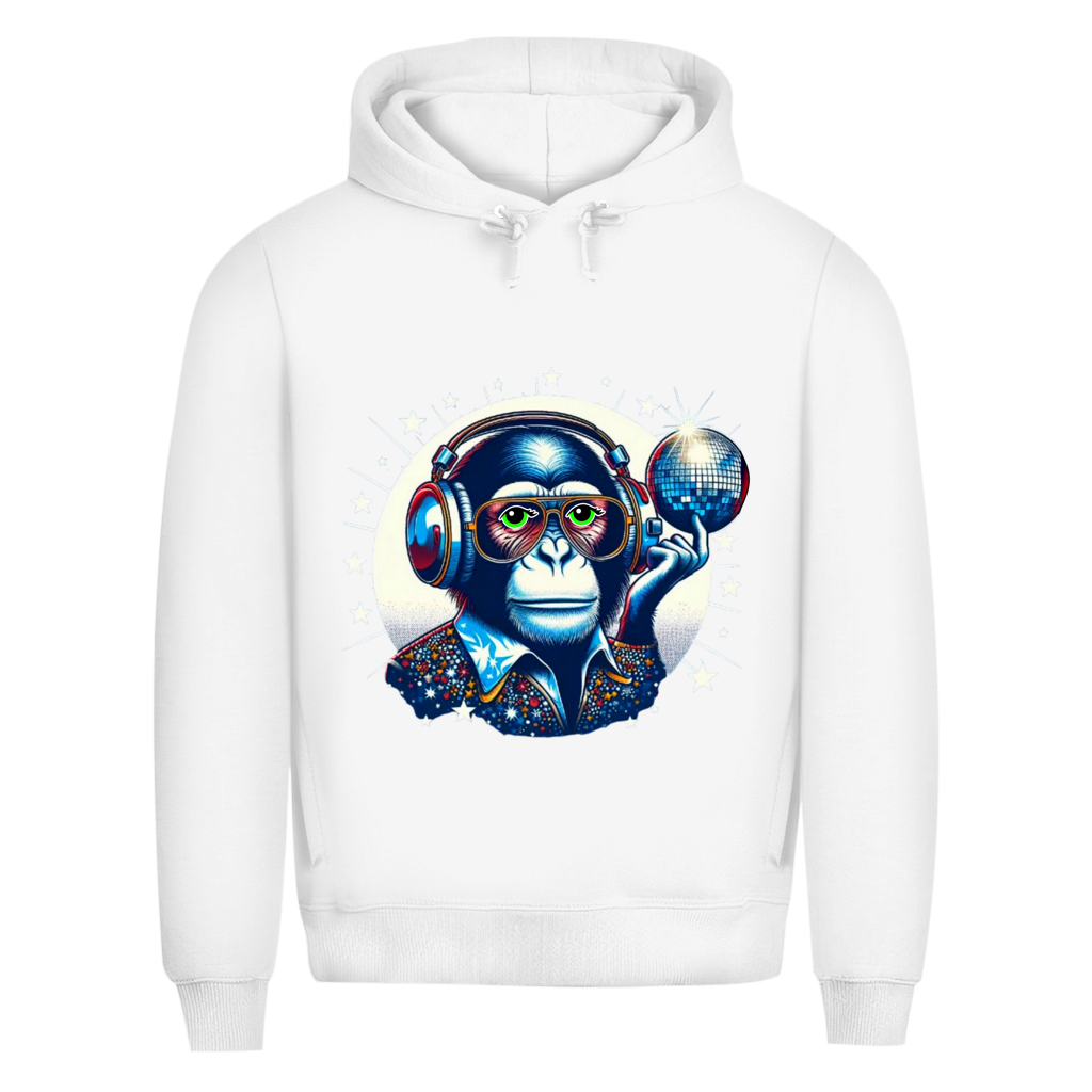 Herren Premium Bio Hoodie Disco King Monkey