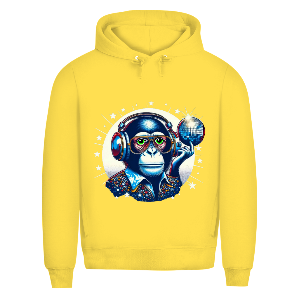 Herren Premium Bio Hoodie Disco King Monkey