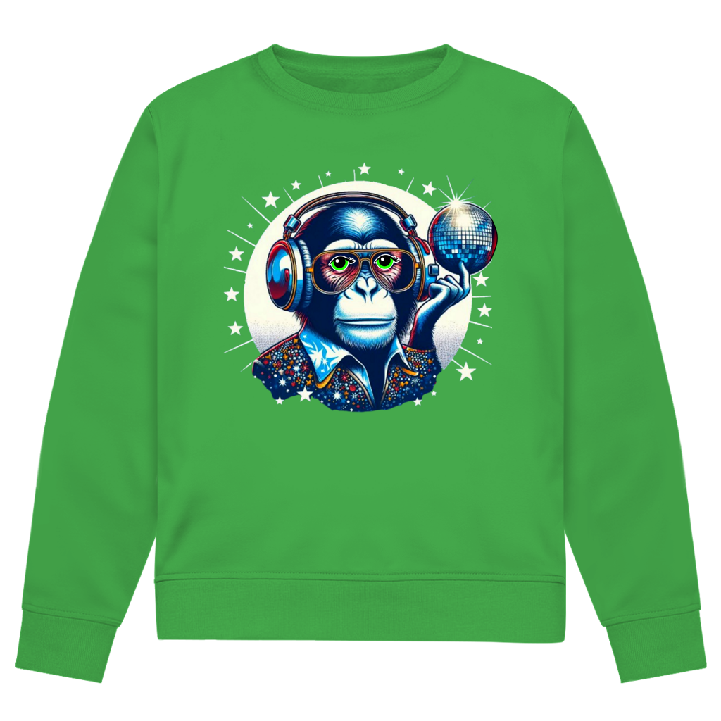 Herren Premium Bio Sweatshirt Disco King Monkey