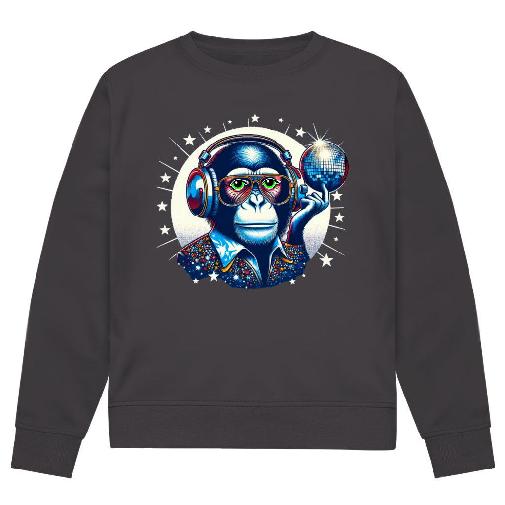 Herren Premium Bio Sweatshirt Disco King Monkey