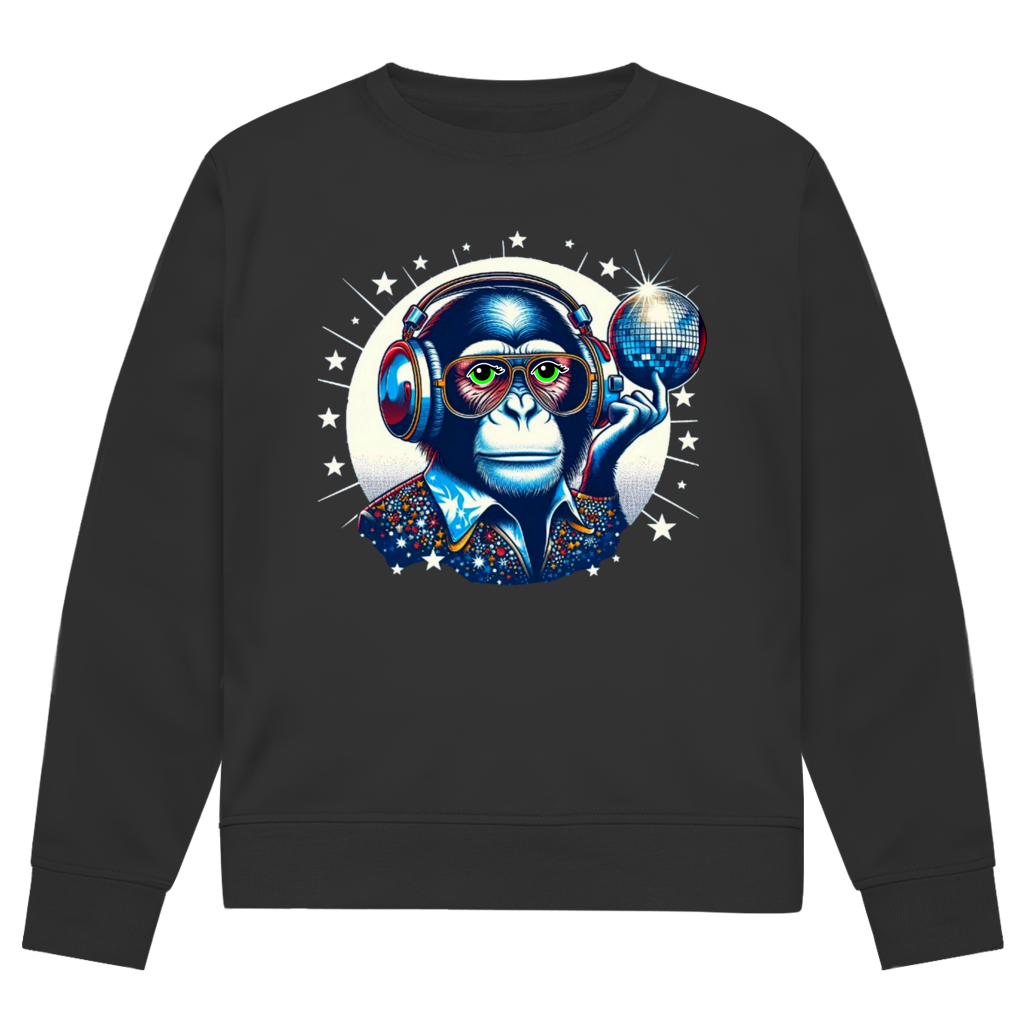 Herren Premium Bio Sweatshirt Disco King Monkey