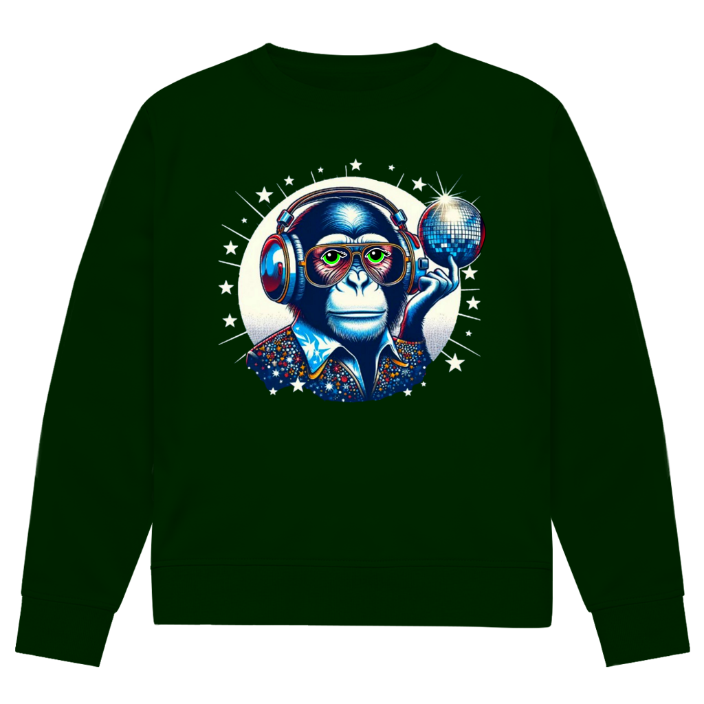 Herren Premium Bio Sweatshirt Disco King Monkey