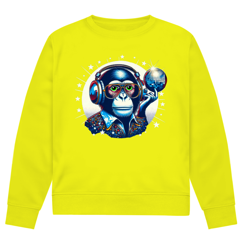 Herren Premium Bio Sweatshirt Disco King Monkey