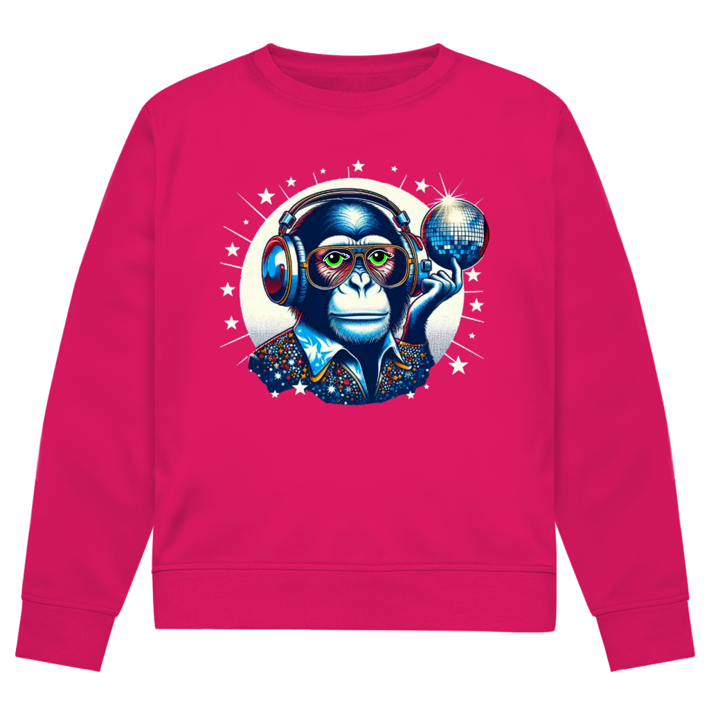 Herren Premium Bio Sweatshirt Disco King Monkey