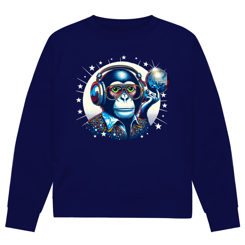 Herren Premium Bio Sweatshirt Disco King Monkey