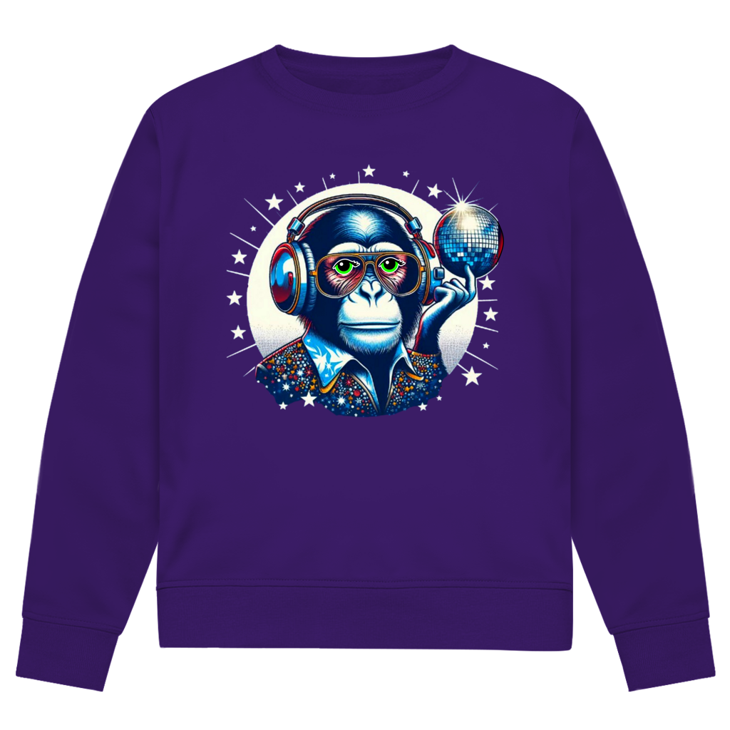 Herren Premium Bio Sweatshirt Disco King Monkey