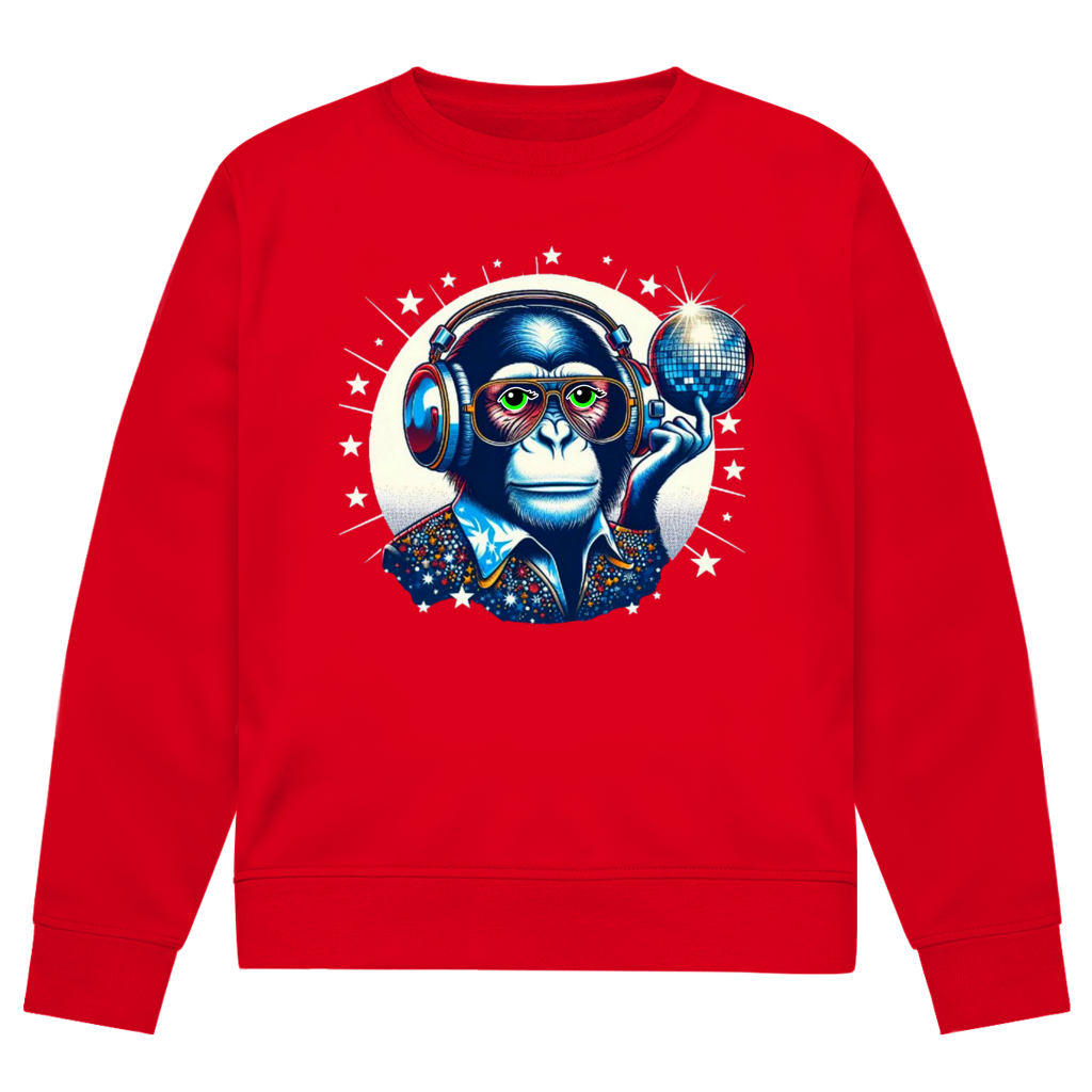 Herren Premium Bio Sweatshirt Disco King Monkey