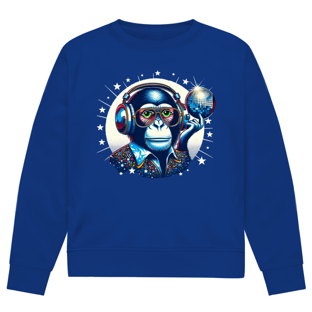 Herren Premium Bio Sweatshirt Disco King Monkey