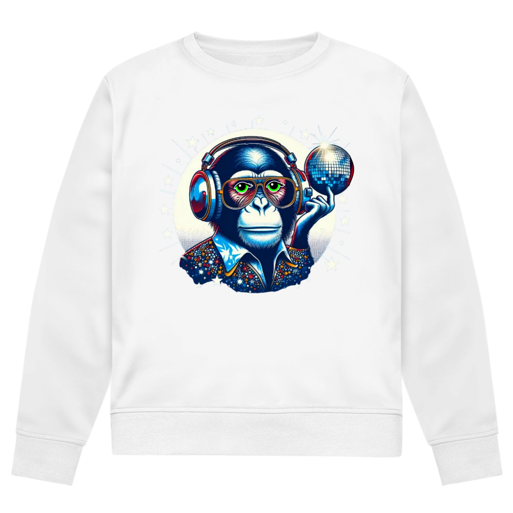 Herren Premium Bio Sweatshirt Disco King Monkey