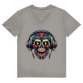 Herren Premium Bio V-Neck T-Shirt Crypto Skull