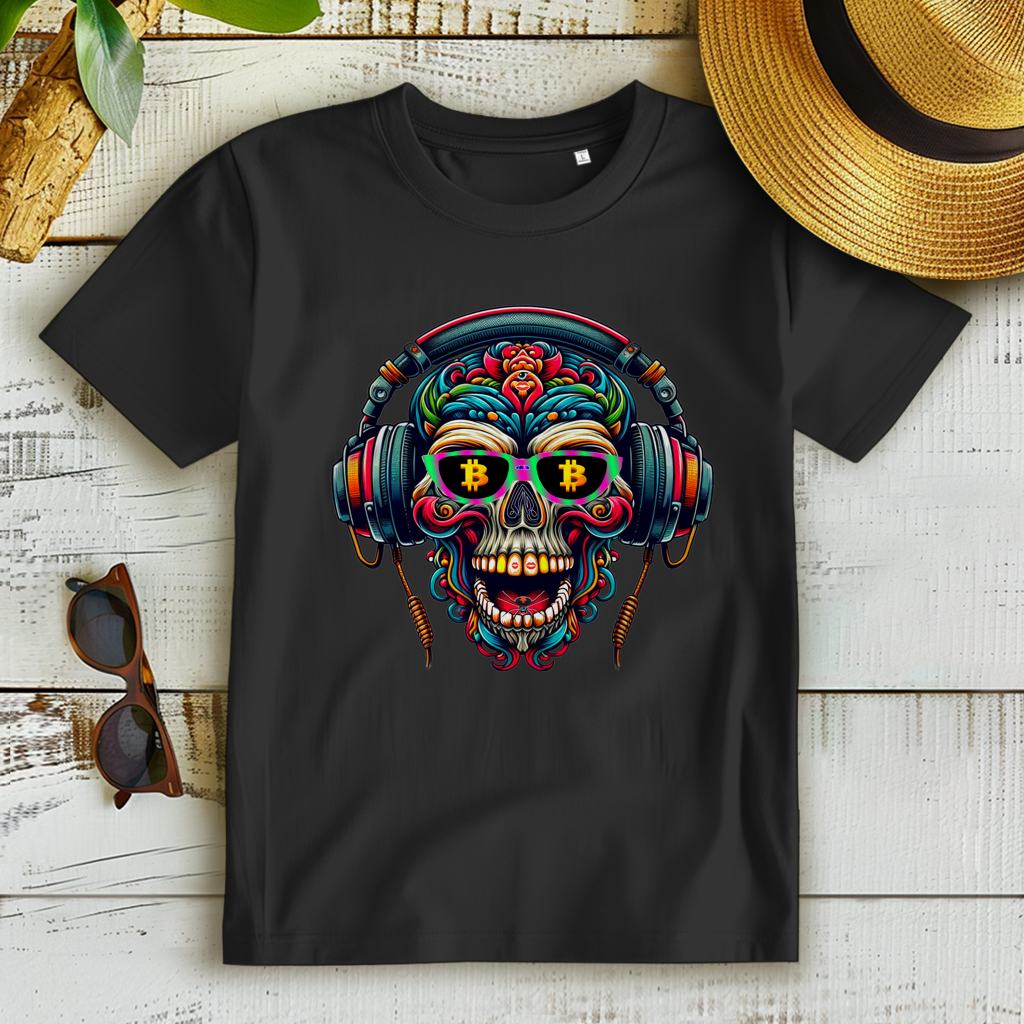 Damen Premium Bio T-Shirt Crypto Skull