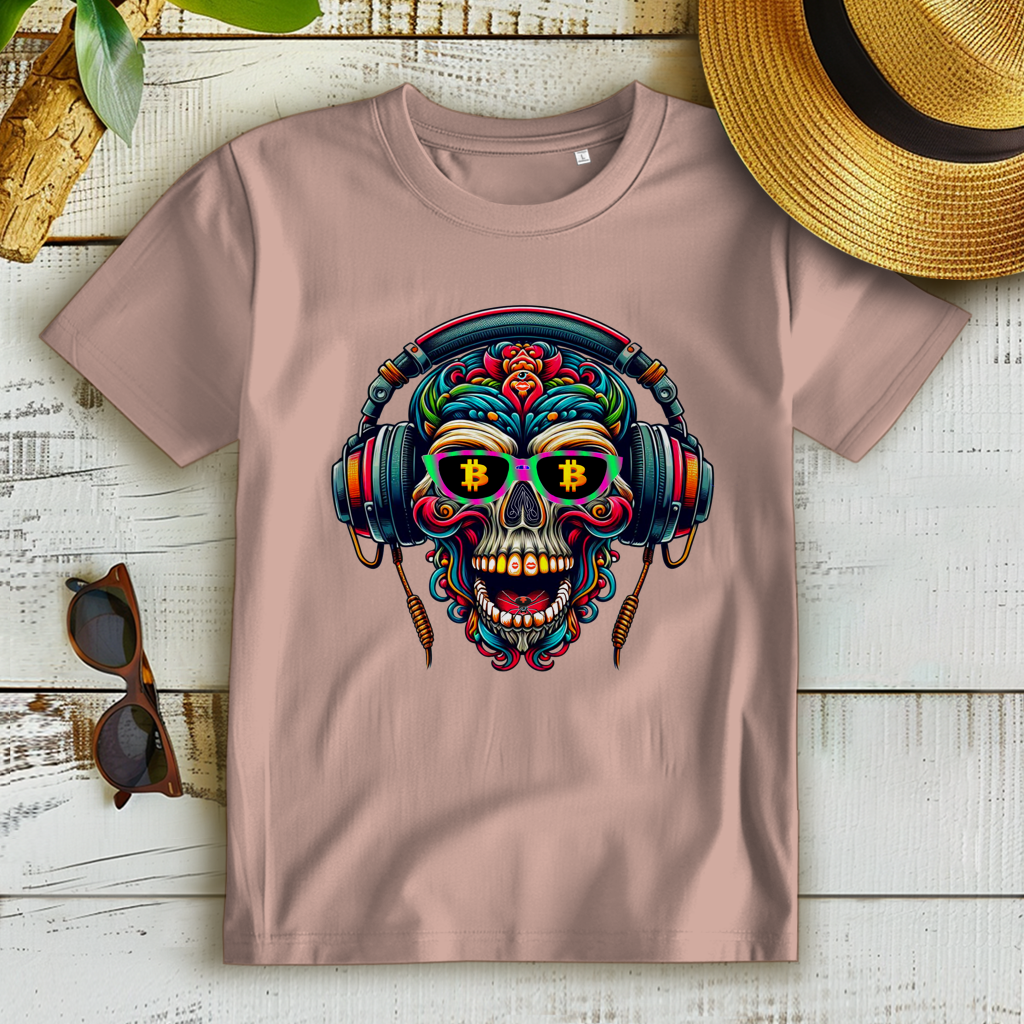 Damen Premium Bio T-Shirt Crypto Skull