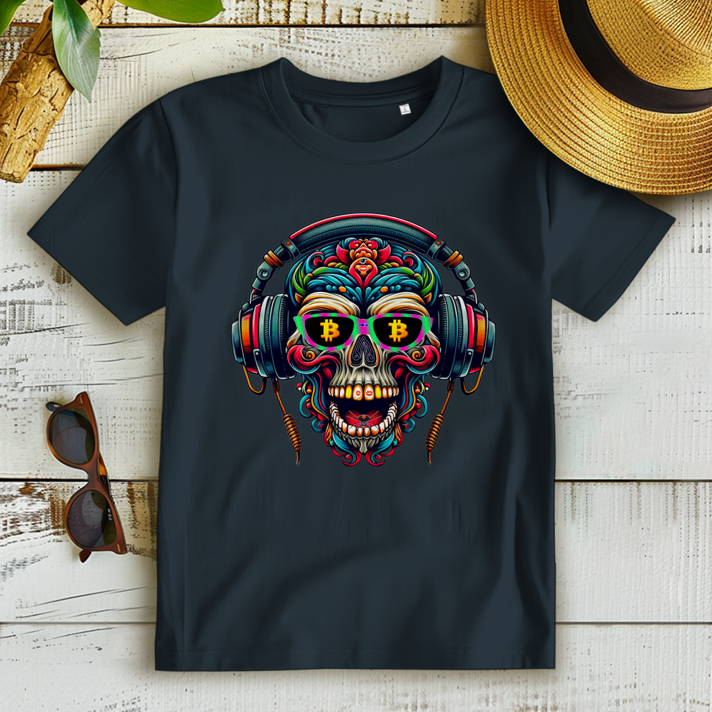 Damen Premium Bio T-Shirt Crypto Skull