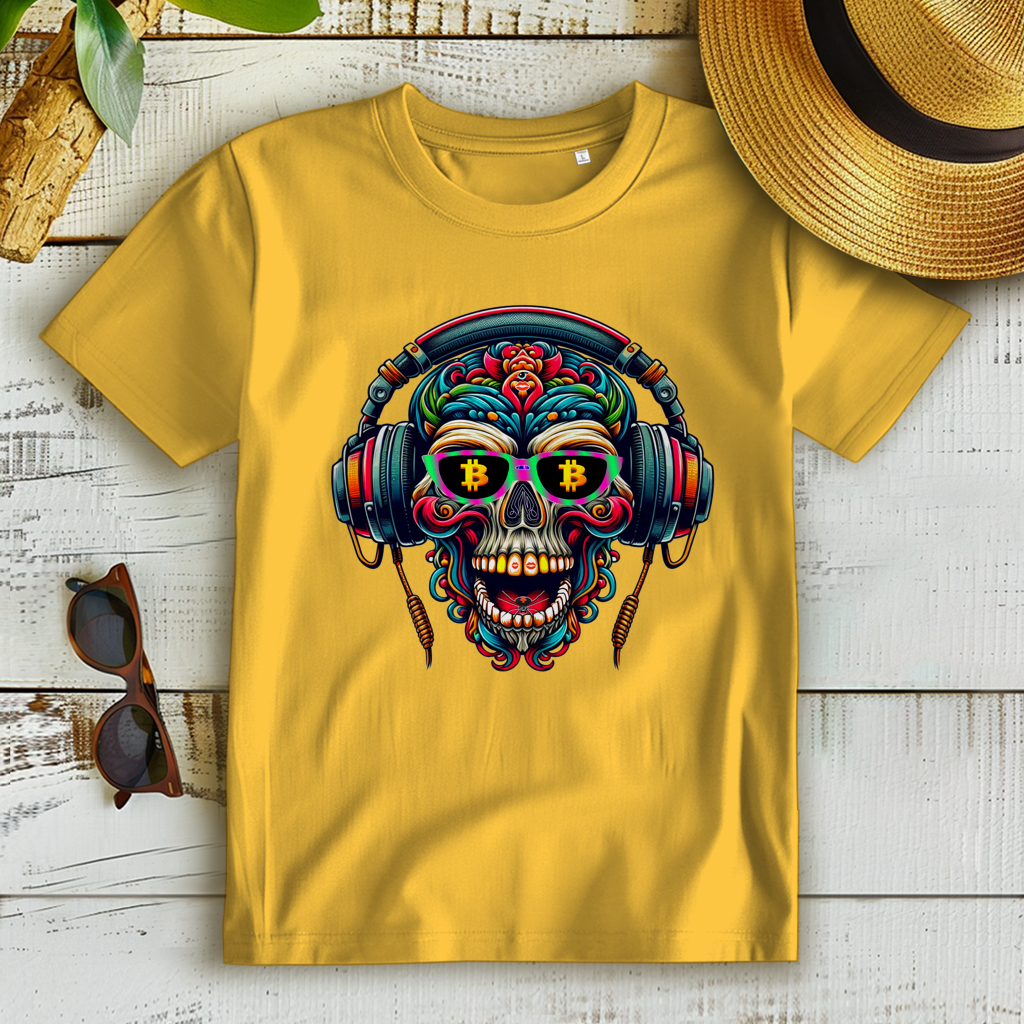 Damen Premium Bio T-Shirt Crypto Skull