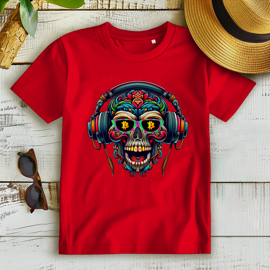 Damen Premium Bio T-Shirt Crypto Skull