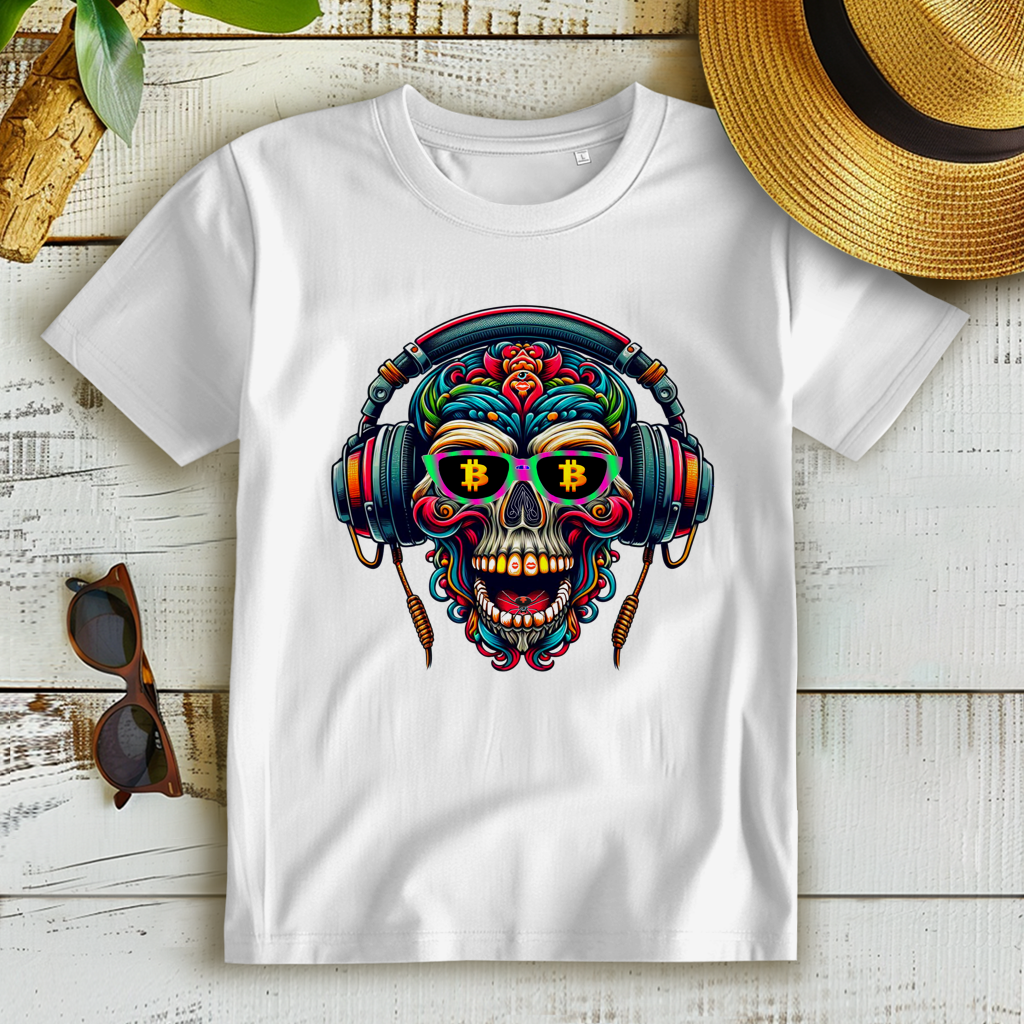 Damen Premium Bio T-Shirt Crypto Skull