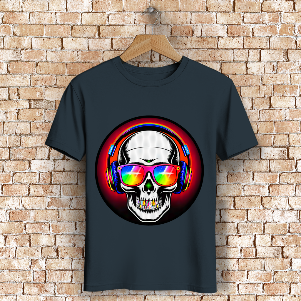 Herren Premium Bio T-Shirt Discoteka Skull
