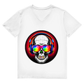 Herren Premium Bio V-Neck T-Shirt Discoteka Skull