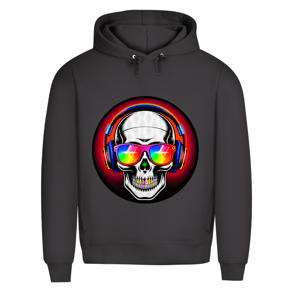 Herren Premium Bio Hoodie Discoteka Skull