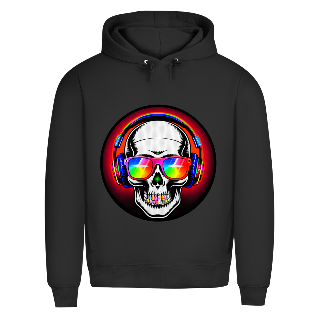 Herren Premium Bio Hoodie Discoteka Skull