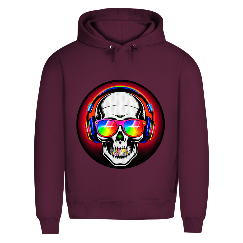 Herren Premium Bio Hoodie Discoteka Skull