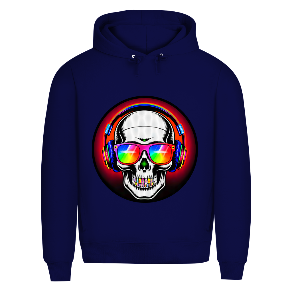 Herren Premium Bio Hoodie Discoteka Skull