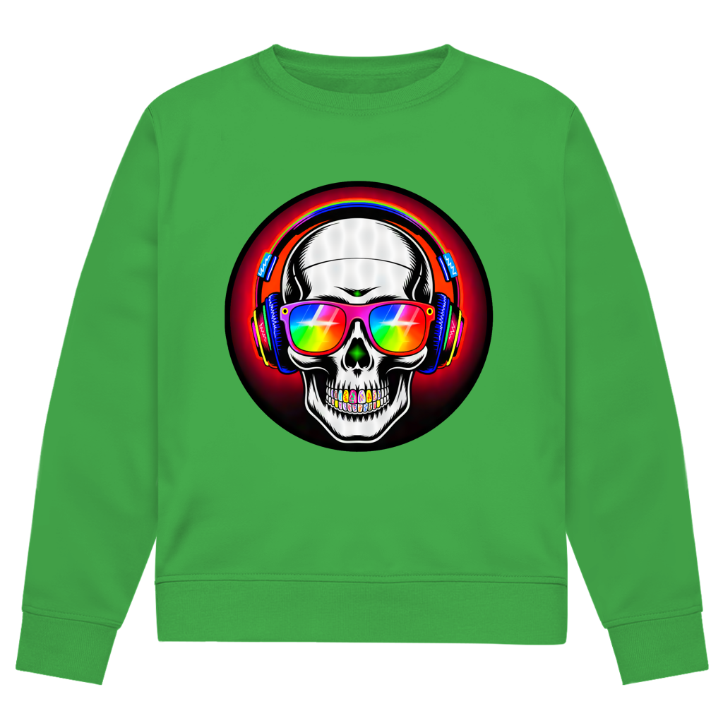 Herren Premium Bio Sweatshirt Discoteka Skull