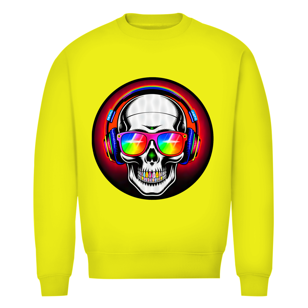 Herren Premium Bio Sweatshirt Discoteka Skull