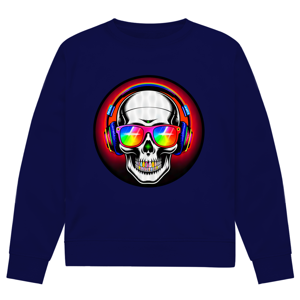 Herren Premium Bio Sweatshirt Discoteka Skull