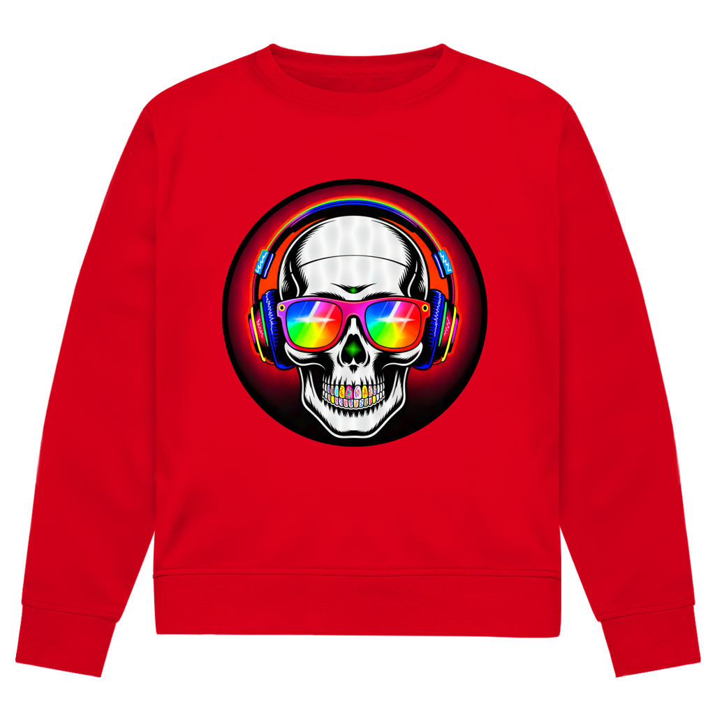 Herren Premium Bio Sweatshirt Discoteka Skull