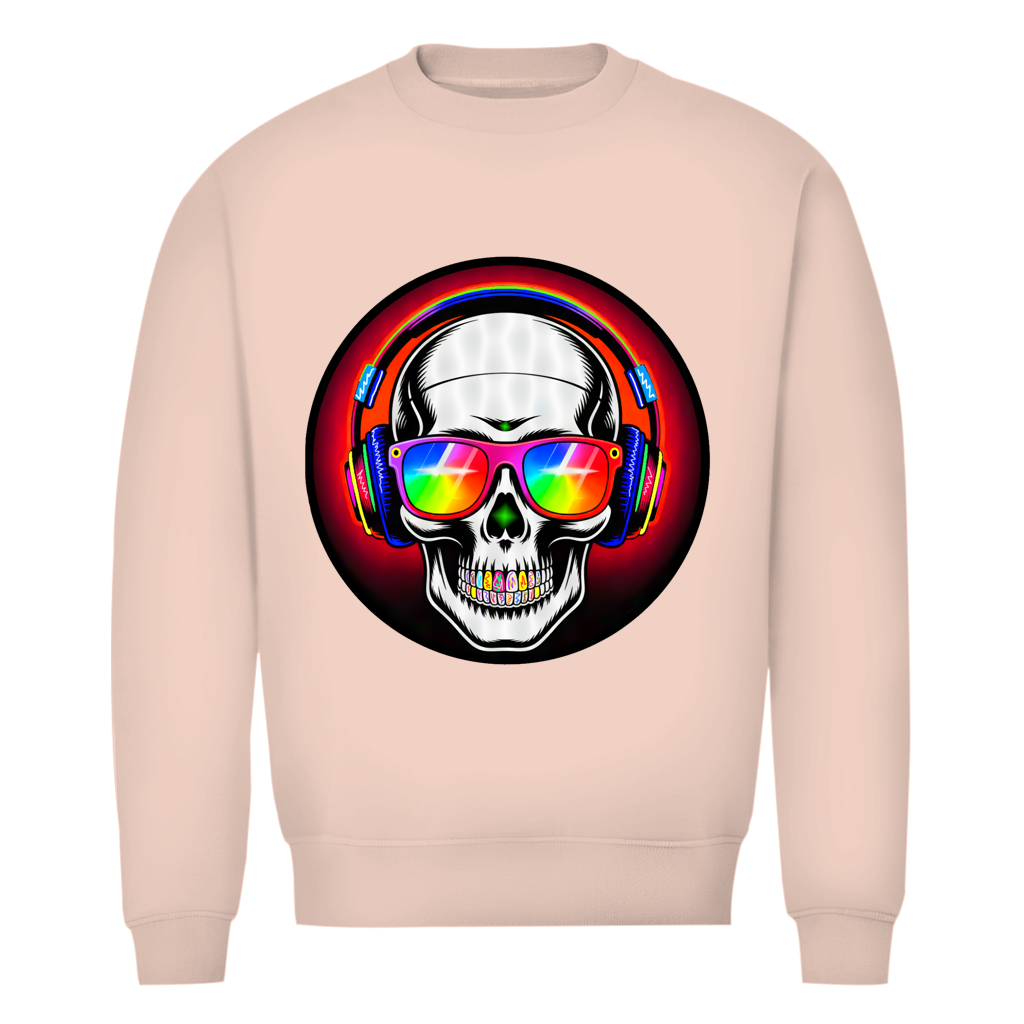 Herren Premium Bio Sweatshirt Discoteka Skull