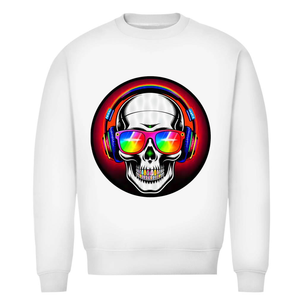 Herren Premium Bio Sweatshirt Discoteka Skull